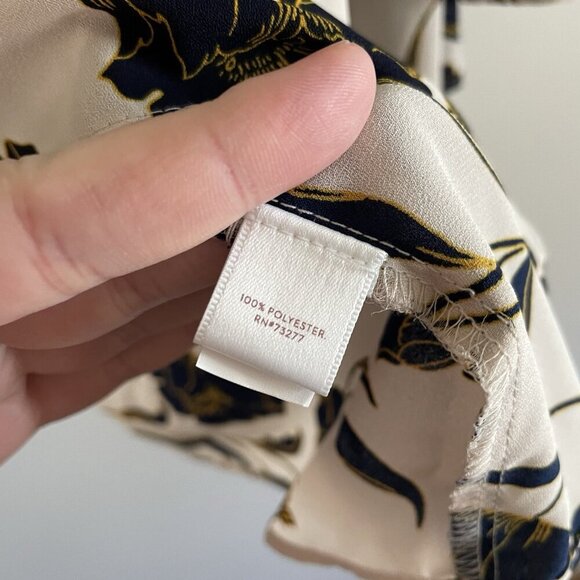 LC Lauren Conrad Runway Women S Floral Bell Sleeves Open Back Flutter Blouse - Picture 8 of 12